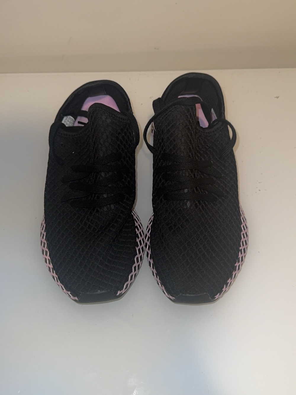 Brand New! Adidas Black Sneakers with Pink Mesh Cage! Size 8.5. Never worn! - Picture 2 of 3